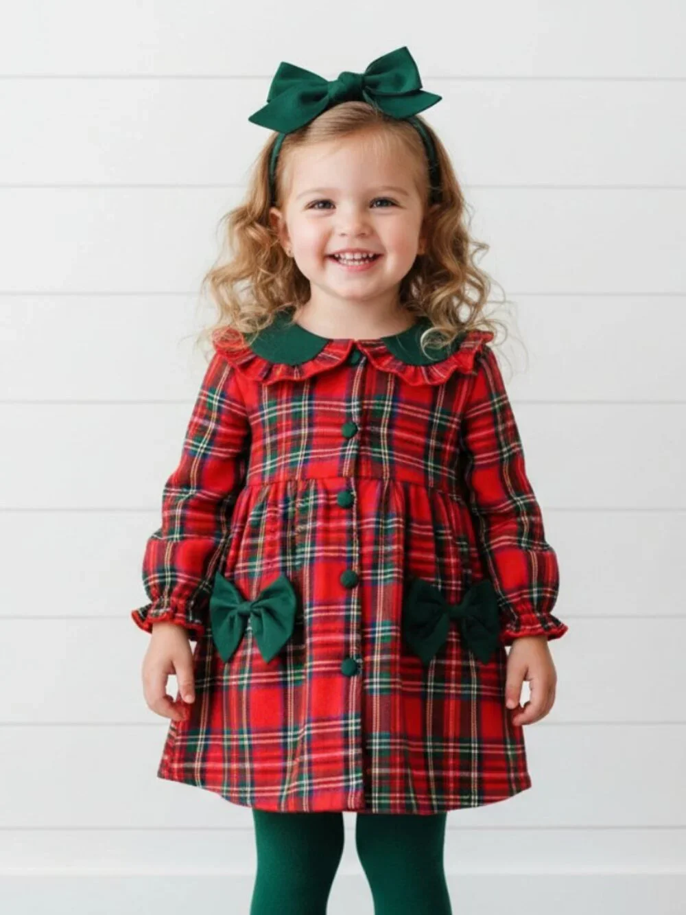 Red Tartan Plaid Collar Dress, NWT, Girl's